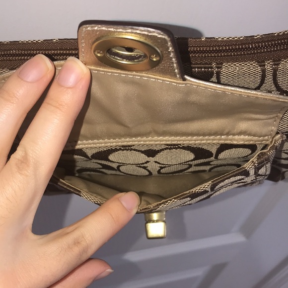 Coach Brown / Tan Signature Crossbody Bag - Picture 11 of 13